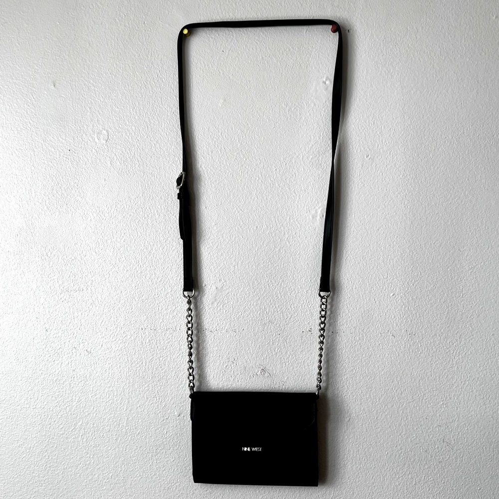 Nine West Clutch / Shoulder Bag - Black with Chain Detail